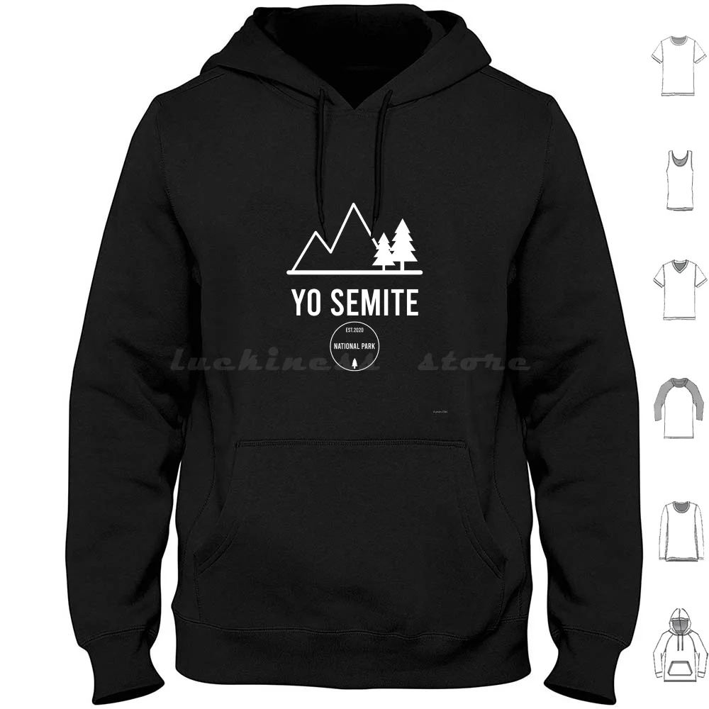 Yosemite Tee Shirt Felpe Con Cappuccio Manica Lunga Yo Semite National Park Trump You Semite Yosemite Tree Mountain Yo Semite