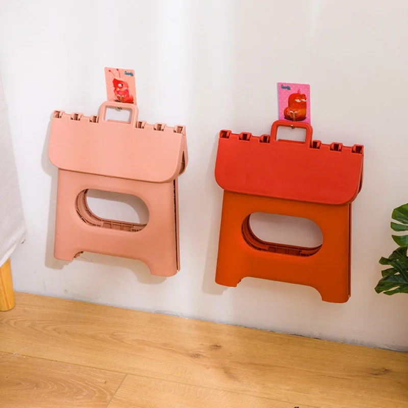 Creative Plastic Folding Stool Outdoor Portable Stools Footrest Stool Shoe Bench for Adults Kindergarten Living Room Bathroom