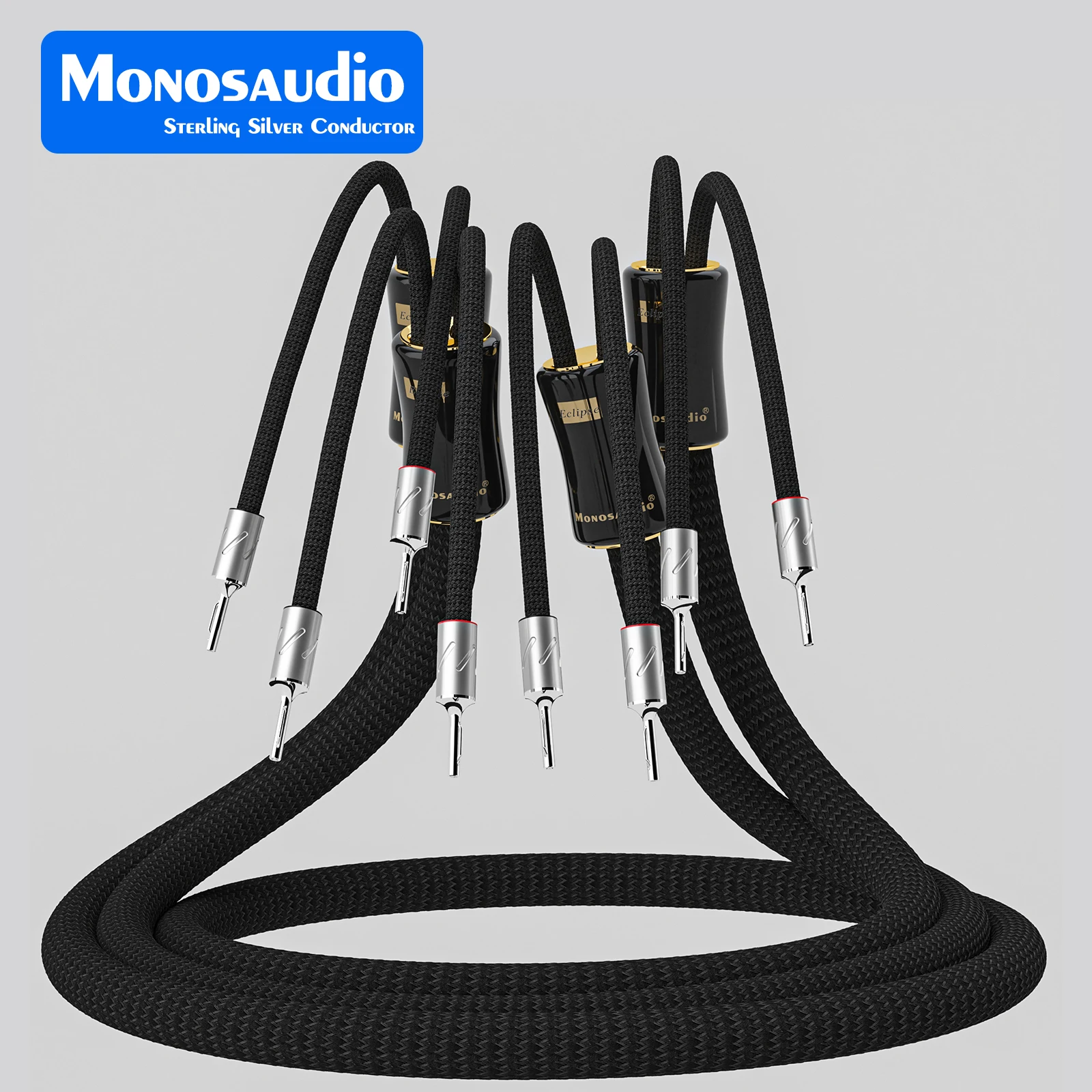 Monosaudio 6N Pure Silver Lautsprecherkabelpaar Eclipse Reference Series Hi-End-Lautsprecherkabel Professionelles Audio-Lautsprecherkabel – Detail 5