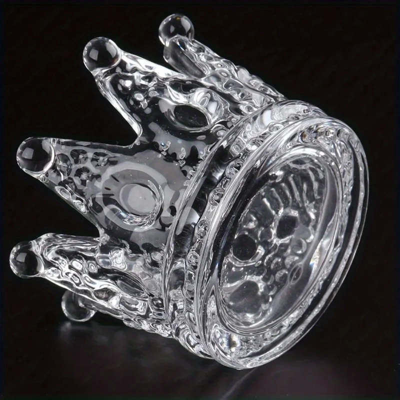 1pc Elegant Crown-Shaped Glass Storage Box Classic Multipurpose Vanity And Countertop Decor Holder Beauty Egg and Ring Storage 6