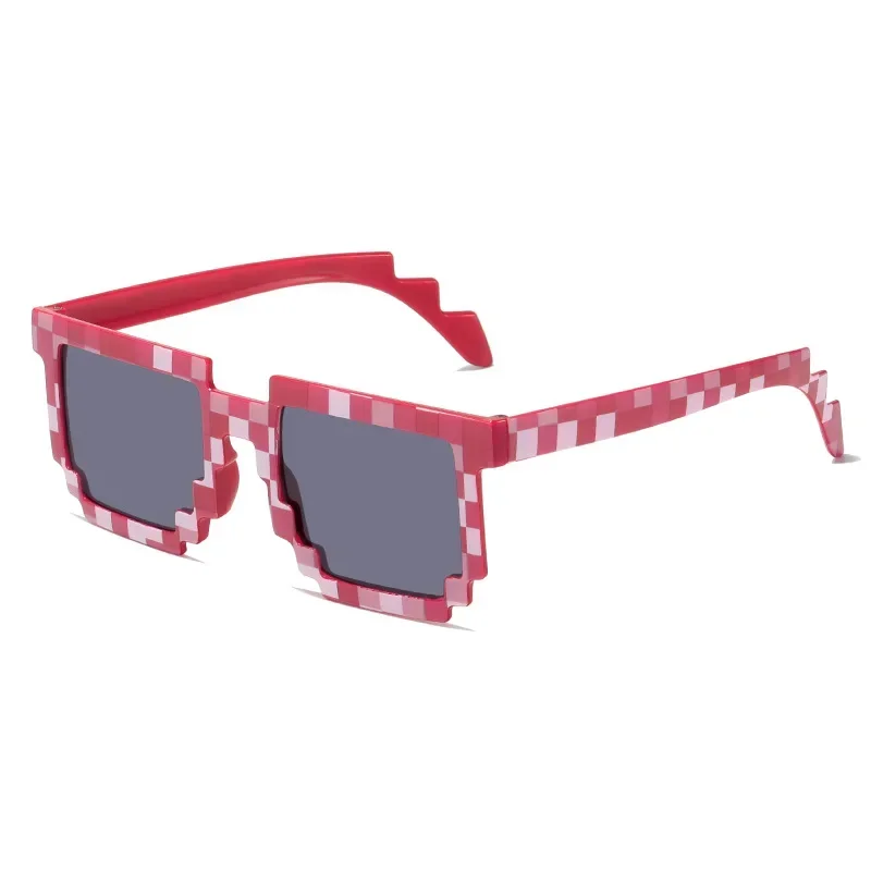 Kids Sunglasses Funny Mosaic Sun Glasses Cosplay Action Game Toy Square Glasses Pixel Mosaic Life Party Eyewear Children Gift funny sunglasses