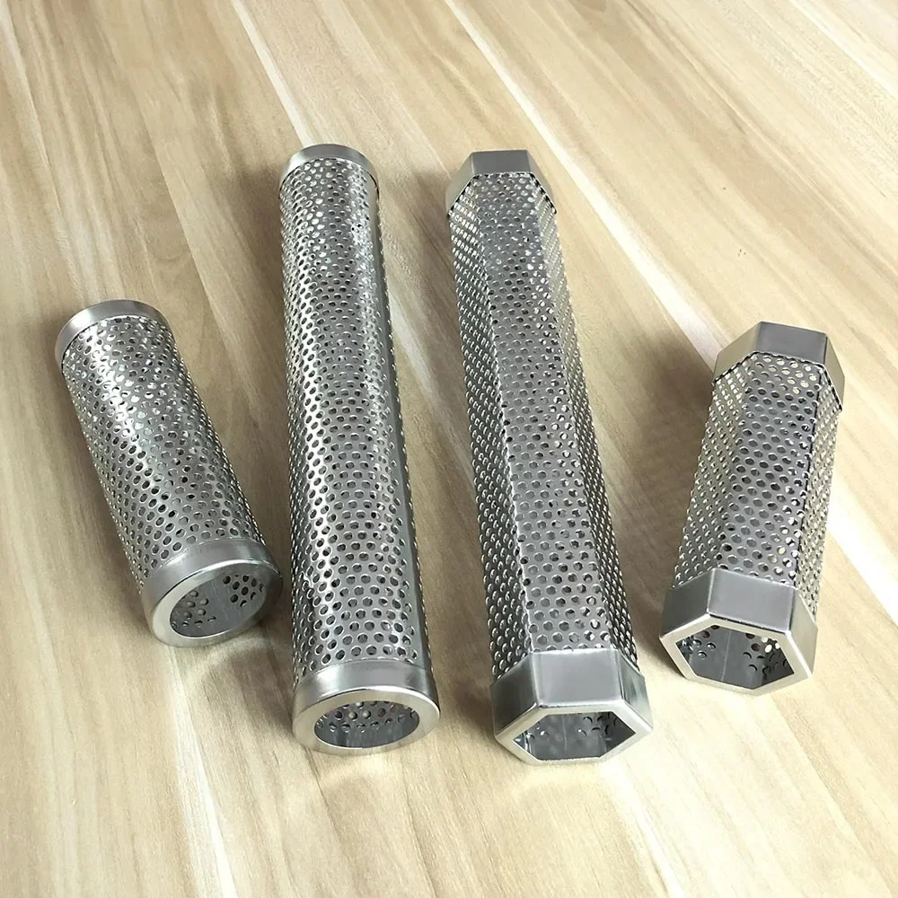 Stainless Steel Smoker Grill Tube Perforated Mesh Smoker Tube Filter Gadget Generator Pellet Smoking Accessories Tools