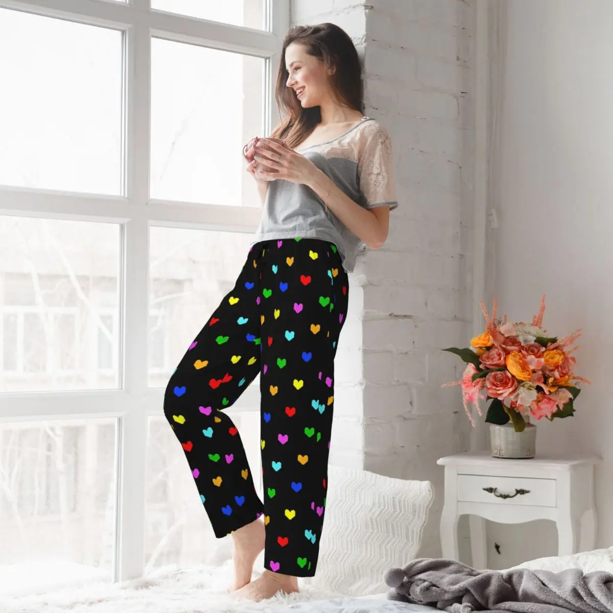 Damespyjamabroek Deltarune Loungebroek Comfortabele slaapbroek_voghion.com