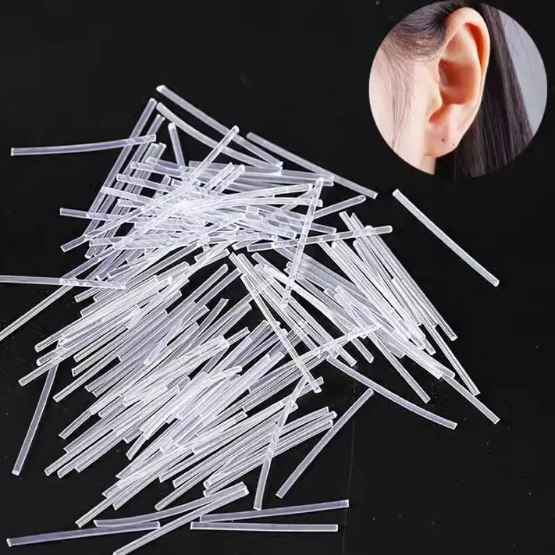 Plastic Thin Ear Stud Maintaining Ear Hole Black Earrings Transparent Multi Color Ear Stick Lightweight Simple Earring Parts