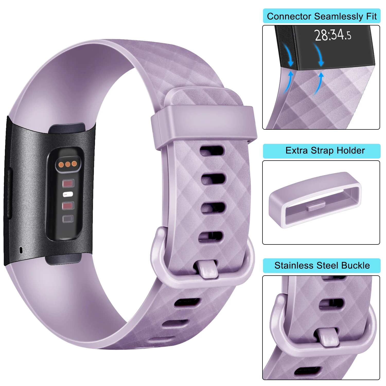 Soft Silicone Strap Bracelet for Fitbit Charge Series - Replacement Wristband