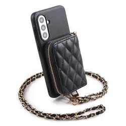 Chic Lamb Pattern PU Leather Phone Case with Fashionable Long Hanging Chain and Card Holder Sleeve - Galaxy Note 8 (Black)