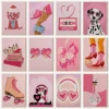 Minimalist Dessert Loving Heart Perfume High Heels Pink Fashion Retro Poster Canvas Paintings Wall Art Pictures Home Decor