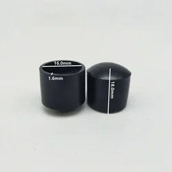 20-Pack Round Anti-Slip Chair Leg Caps - Black Rubber Floor Protectors (20pcs 16mm)