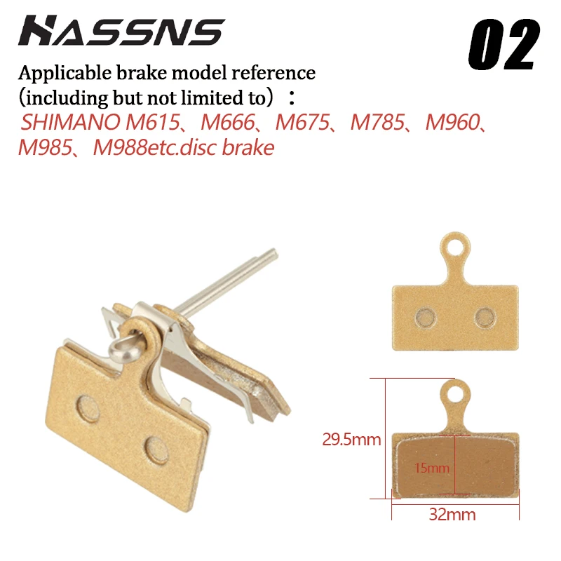 HASSNS Bicycle Brake Pads Road Mountain Bike Disc Caliper Pads Set Cycling Metal Resin Shoe For Hydraulic Brakes Mtb 4 Pistons
