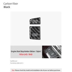 Carbon Fiber Engine Ignition Start/Stop Button Trim Stickers - Car Interior Decoration Accessories (Carbon Black C)