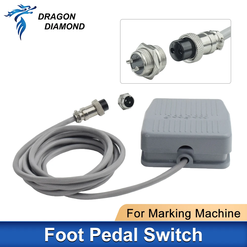 Dragon Diamond Footswitch Foot Momentary Control Switch Electric Power Pedal for Laser Marking Machine