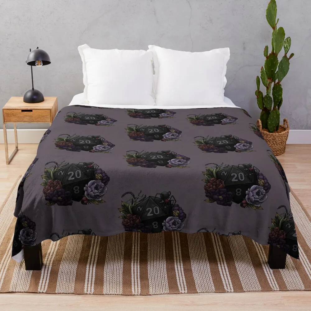 

Drow D20 - Tabletop Gaming Dice Throw Blanket Sofa Throw Blanket Loose Blanket Flannel Fabric