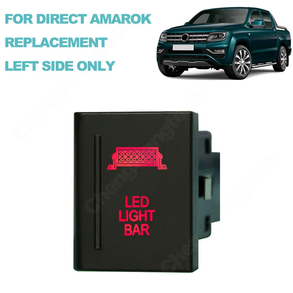 Interruttore A Pulsante 12V 3A Per Vm Amarok Sostituzione Oem Led Rosso On Off Interruttore A Pulsante Barra Luminosa A Led Adatta Solo Lato Sinistro