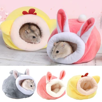 Hamster Nest Winter Warm Small Pet Cage Sleep Bed for Guinea Pigs Hedgehog Cage Accessories 4XFE 1