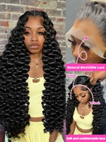 250 densité birman cheveux bouclés perruque 30 40 pouces vague lâche 13x6 HD dentelle avant perruques de cheveux humains 13x4 vague profonde frontale perruque pour les femmes 2