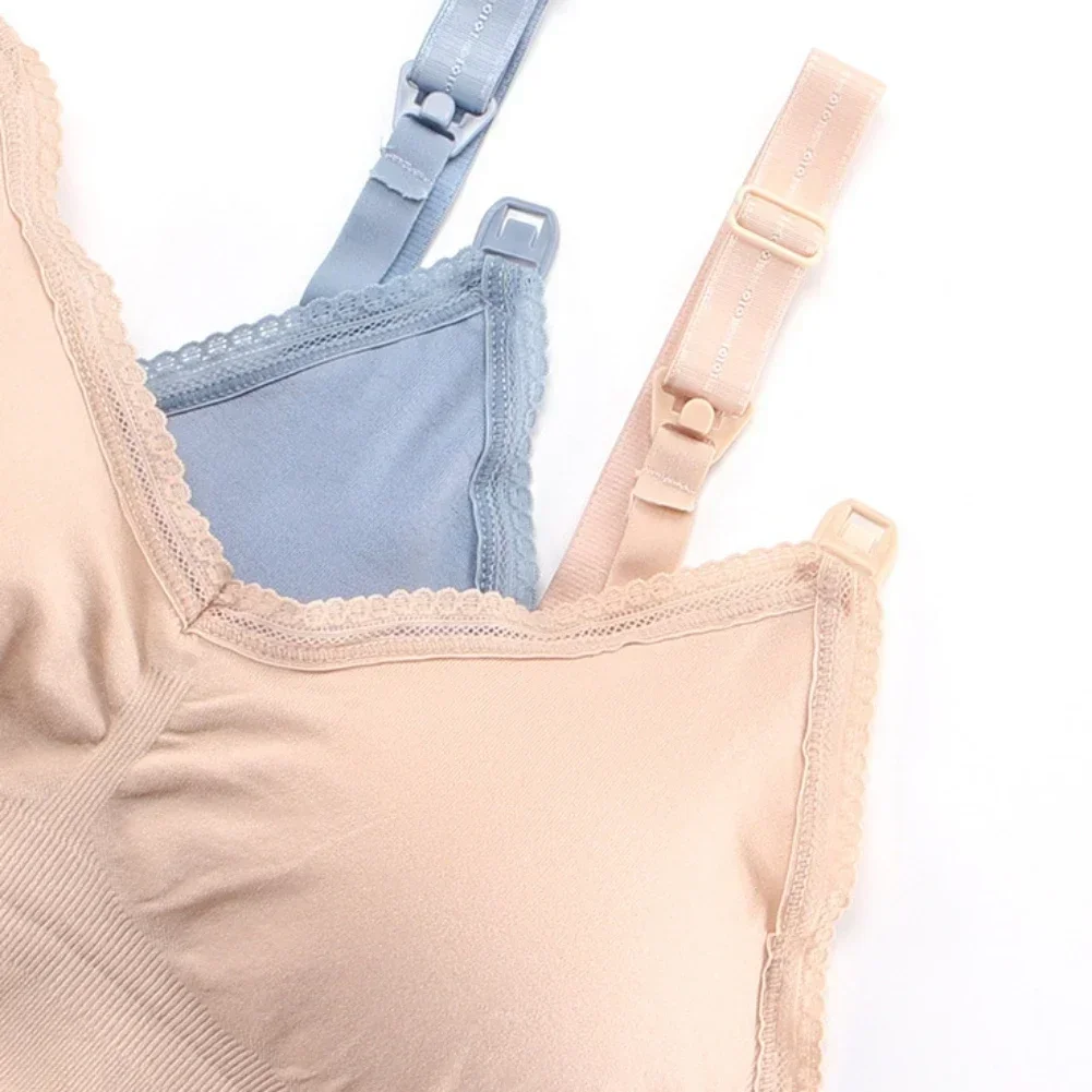 24-35Y Summer Solid Clolor Sleeveless Nursing Clothes Women Pregnant Tank Top Plus Size Maternity Clothing Breastfeeding Vest 6