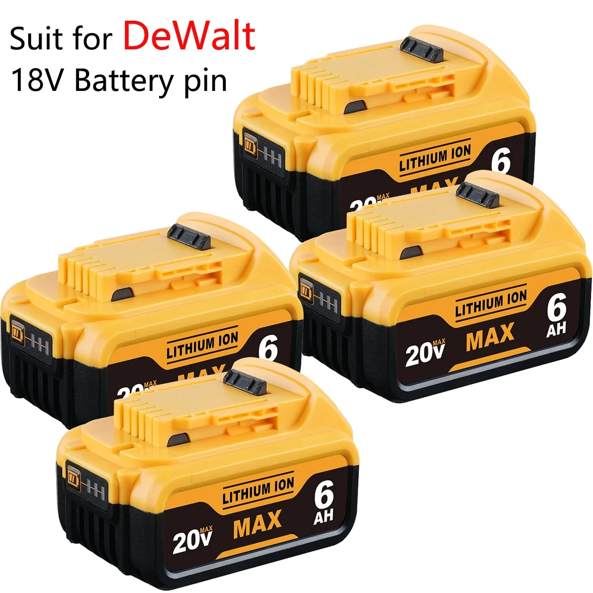 DCB200 1/2/4Pack 6.0Ah 18V MAX batterie au Lithium remplacer pour DeWalt DCB180 DCB182 DCB184 DCB202 DCB205 DCB206 outils batterie broche