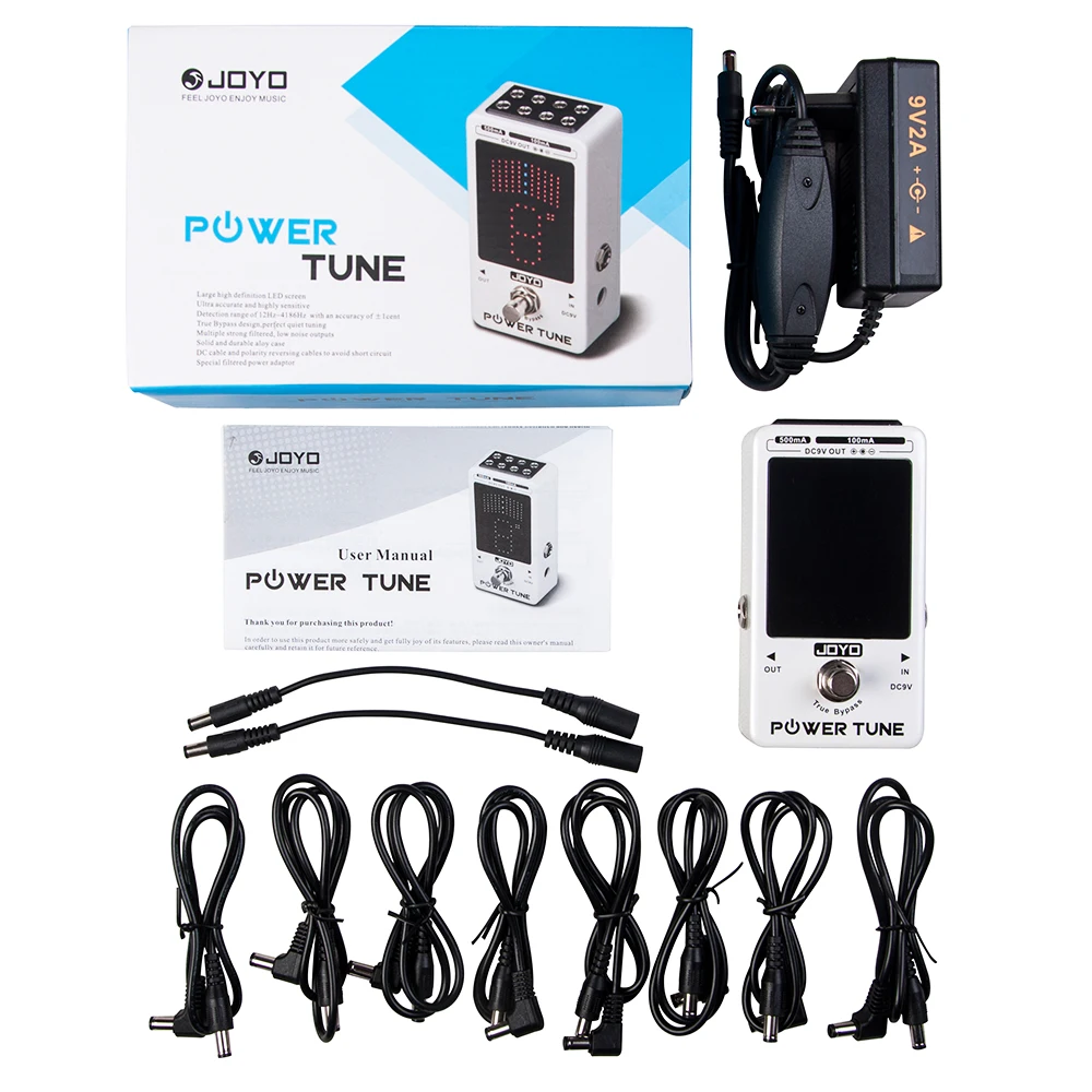 JF-18R POWER TUNE Tuner Pedal Power Supply & Guitar Tuner 2 in 1 Low Noise 8-Cha
