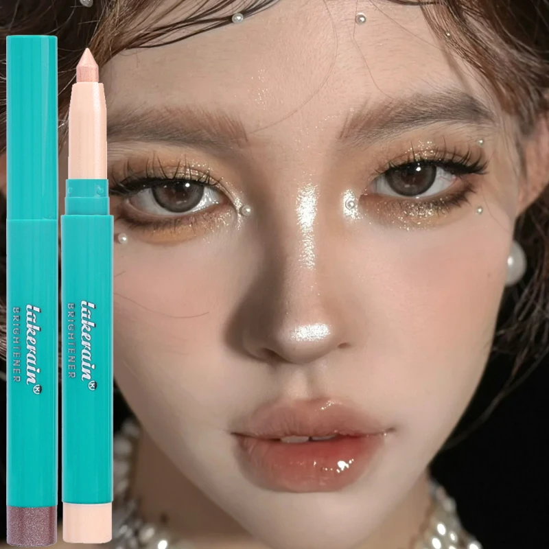 Penna Evidenziatore Per Ombretto Perlescente Bronzer Lucidi Stick Shining Brighten Lasting Silkworm Pen Glitter Eye Makeup Cosmetic