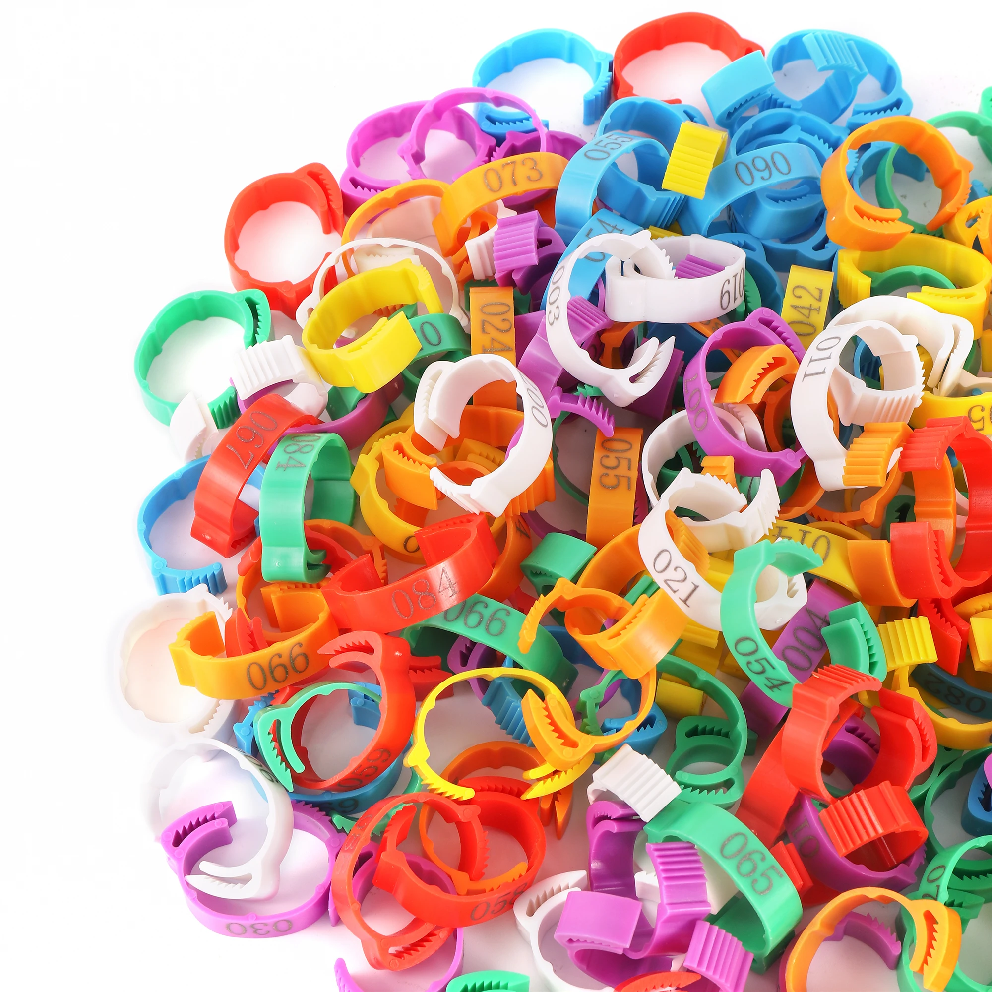 Chicken foot rings 100Pcs/Color adjustable inner diameter 2~2.4cm flexible retractable 8 colors
