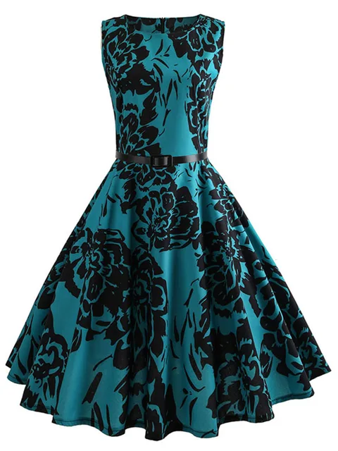 Women Striking Swing Rockabilly Party Dress-24