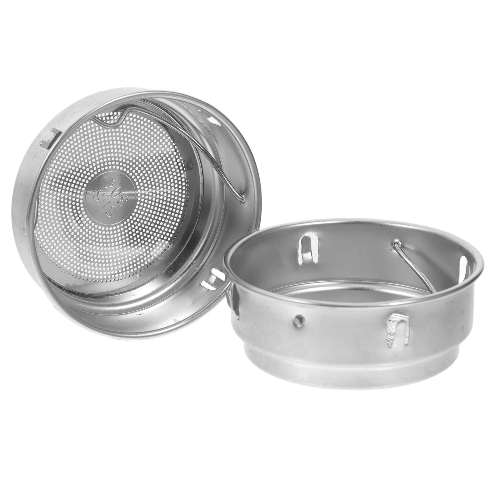 2 Pcs Loose Leaves Tea Drain Filter Fitness Strainer Mesh Infusers Stainless Steel