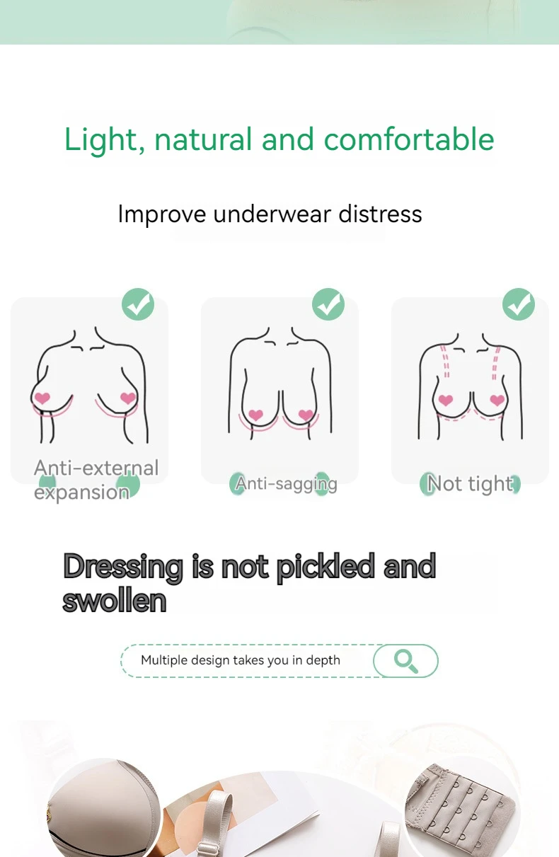 6 stücke Sexy Verschluss Bh Frauen Vorderen Befestigungs Bh Drahtlose Bhs für Frauen Push-Up Dessous Plus Größe Büstenhalter Keine stahl Ring Bh – Detail 2
