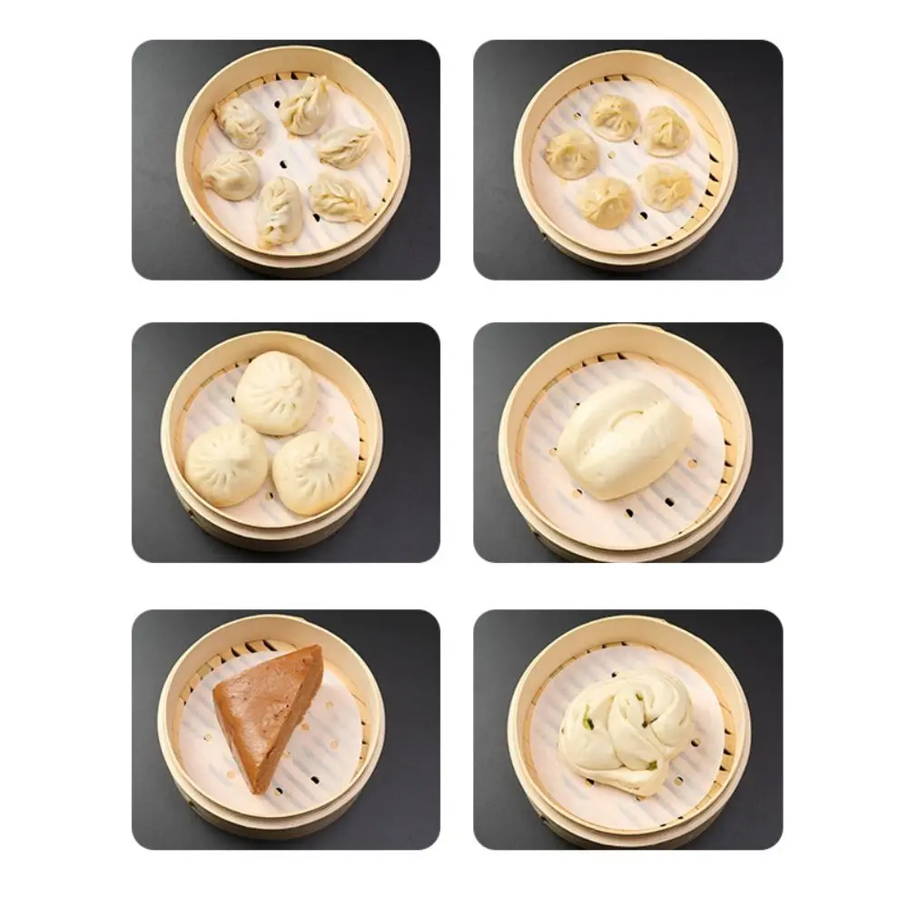 100Pcs New 4/5/6/7/8in Steamer Paper Disposable Round Bread Bakery Paper Buns Pad Paper Kitchen Cooking Tools