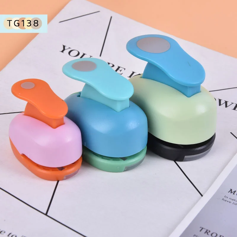 【신제품】9/16/25mm 원형 둥근 구멍 펀치 DIY 수제 종이 스크랩북 커터 도구(임의의 색상)