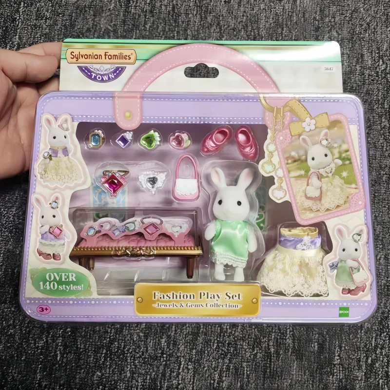 Anime Sylvanian Family Girl Figures Toy Chocolate Rabbit Wedding Set Jewel Set Figurine Pvc Room Decoration Gift Toys
