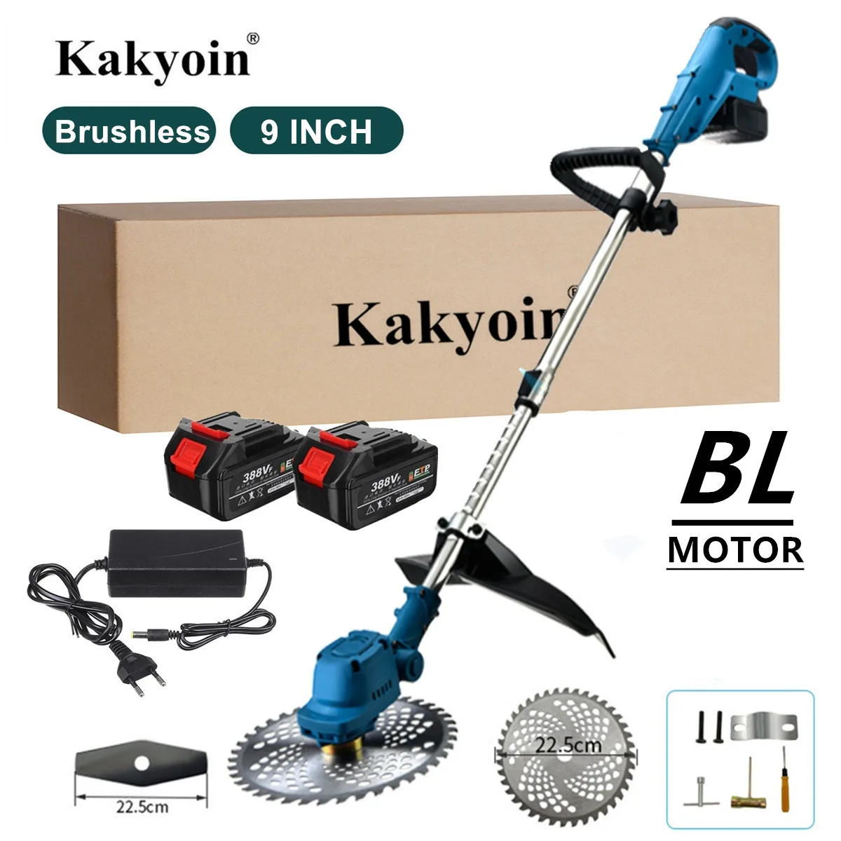 

2000W 9 Inch Brushless Electric Grass Trimmer Cordless Lawn Mower Hedge Trimmer Adjustable Handheld Garden Pruning Tools