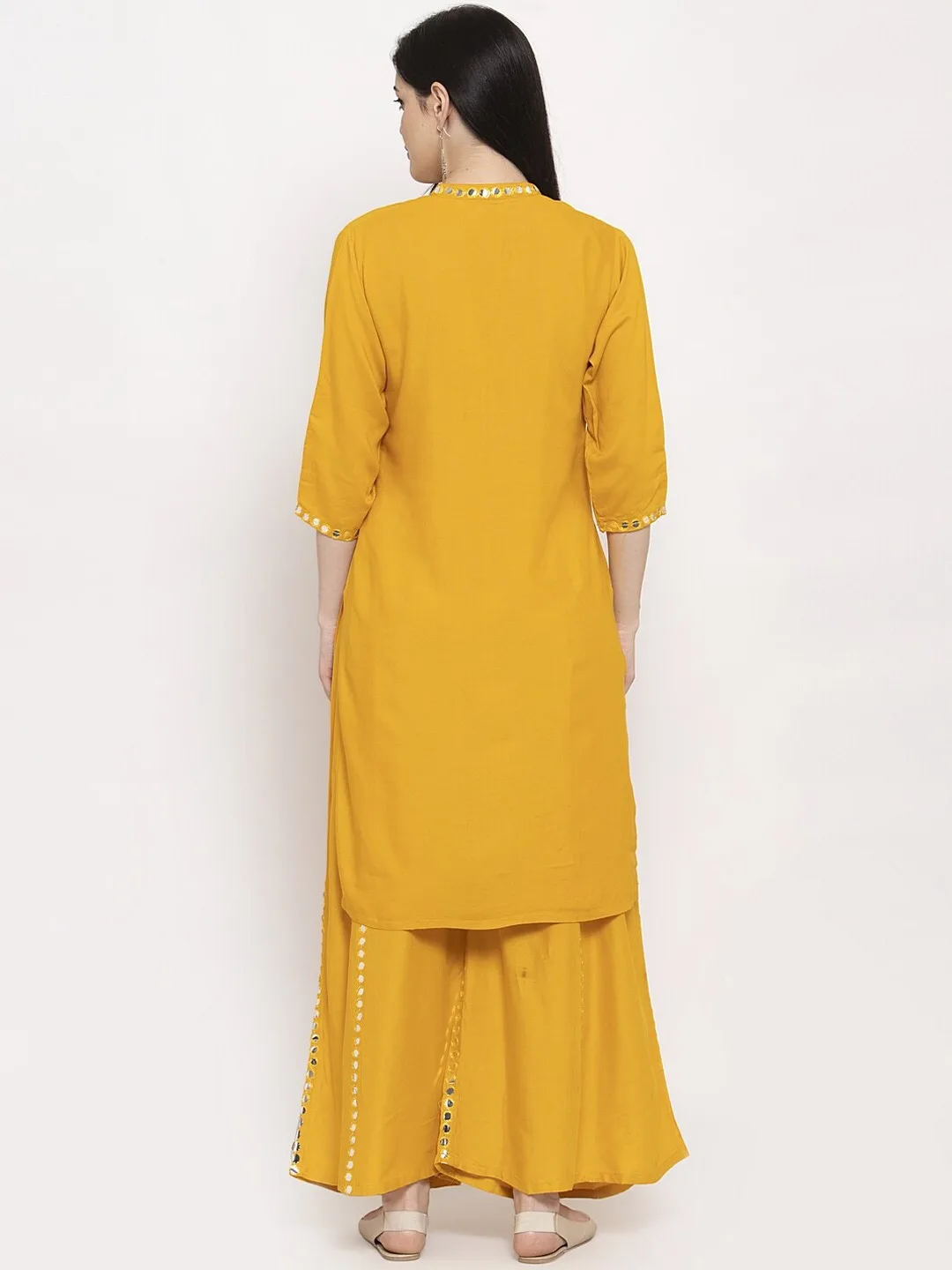 Indian Saree Long Cotton Silk Yellow Ethnic Style Thin Breathable Top Pants Scarf Indian Sari Traditional Clothing Set
