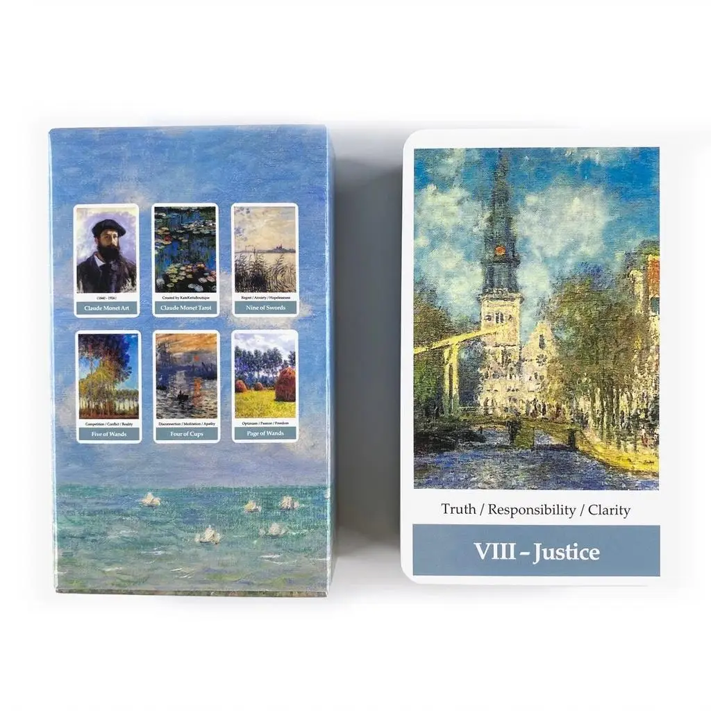 Claude Monet Impressionism art Tarot Deck Leisure Party Table Game Fortune-telling Oracle Cards With Guide Book 2