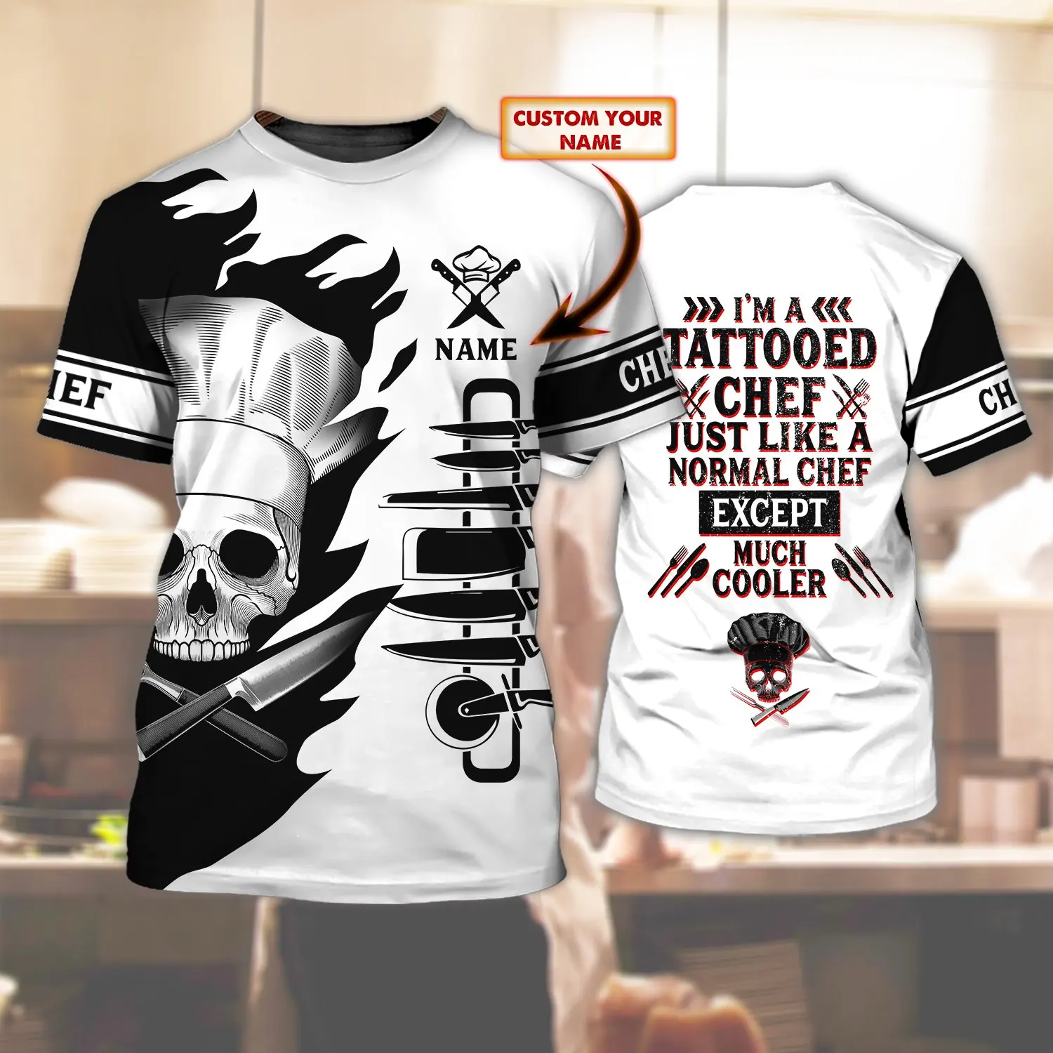 2022 heißer Verkauf Mode t hemd Chef Personalisierte Name schwarz 3D Gedruckt Herren Sommer kurzarm Unisex Casual sport T-shirt DW34 – Detail 19