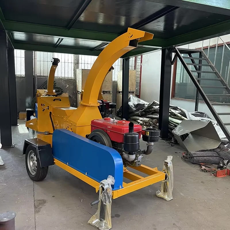 32hp Diesel power 15cm diameter Wood Shredder Garden Tree Wood Shredder Mobile Branch Crushing Multi-functional Small Shredder 2