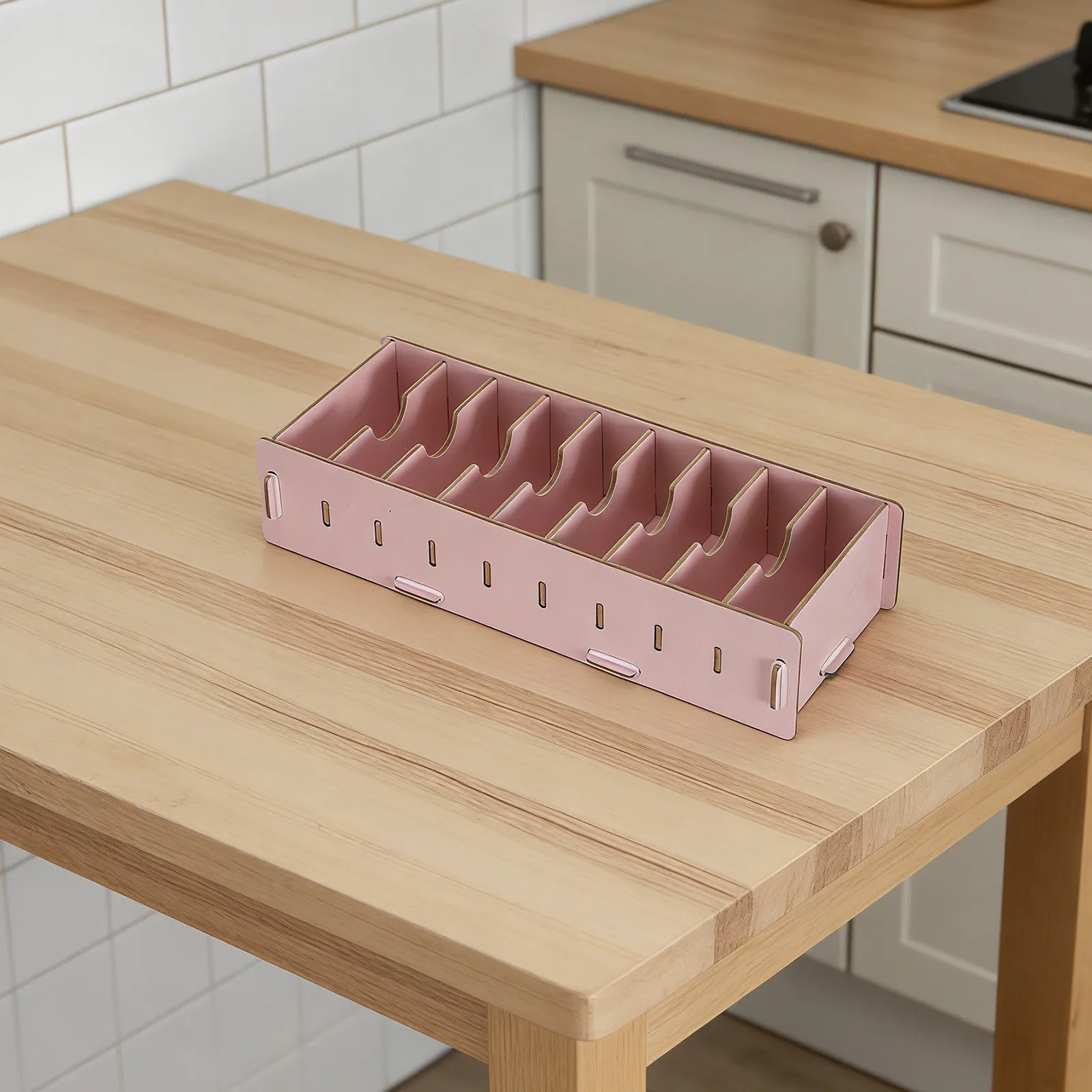 분리 가능한 칸막이가 있는 나무 명함 보관함, 명함, 플래시카드, 인덱스 카드, 사무실 책상용 데스크탑 정리함