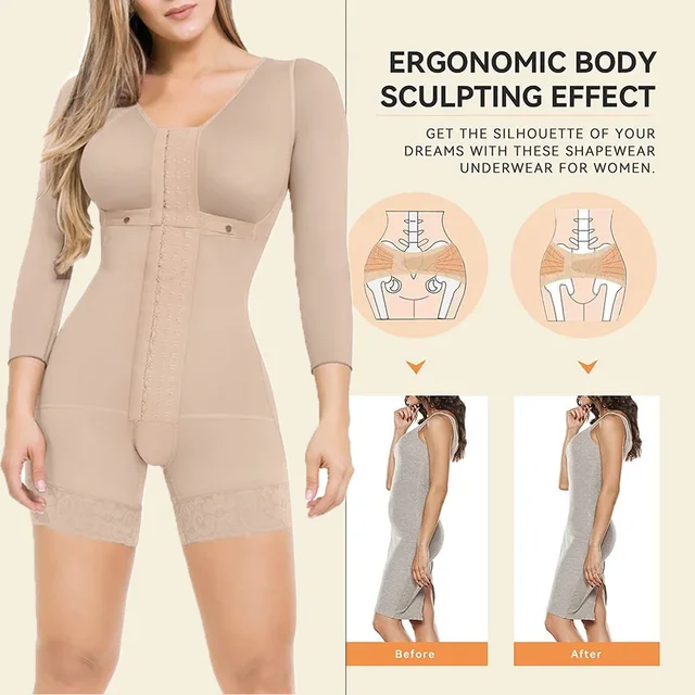 Modelador corporal emagrecedor colombiano para mulheres, fajas redutoras,  cintura pós-parto, bodysuit pós-operatório, shapewear, espartilho -  AliExpress