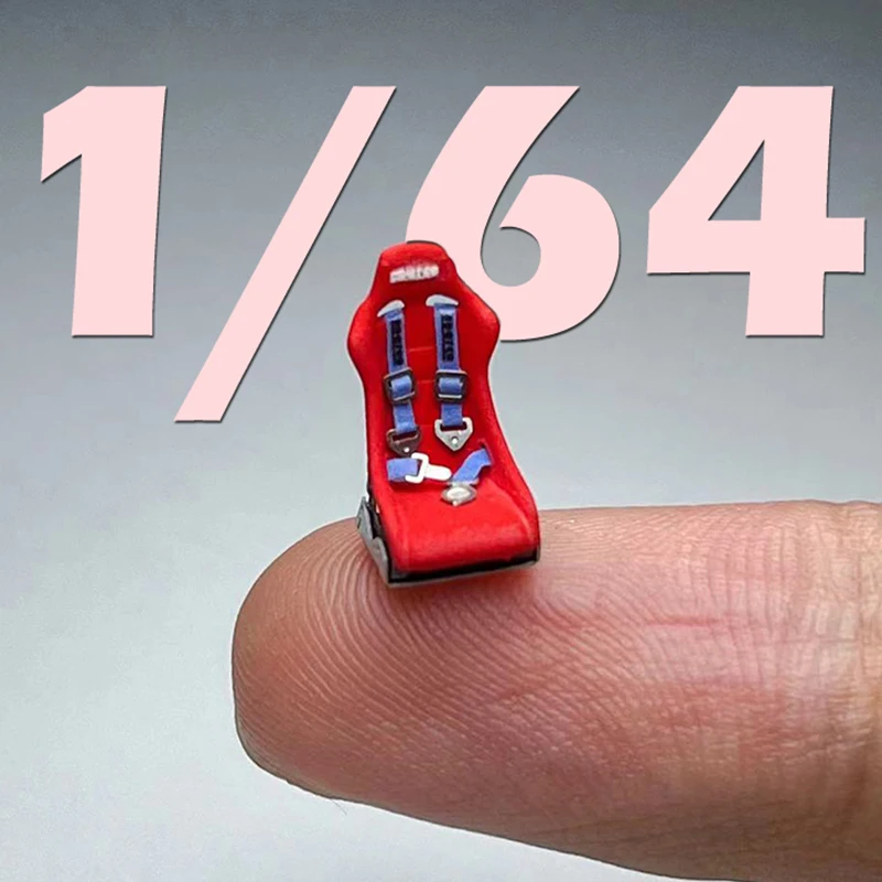 Hobby Venom 1/64 Model Car Modified Parts Sports Seat Sets Safety Belt (Seats Not Painted , Pictures are for Reference Only)