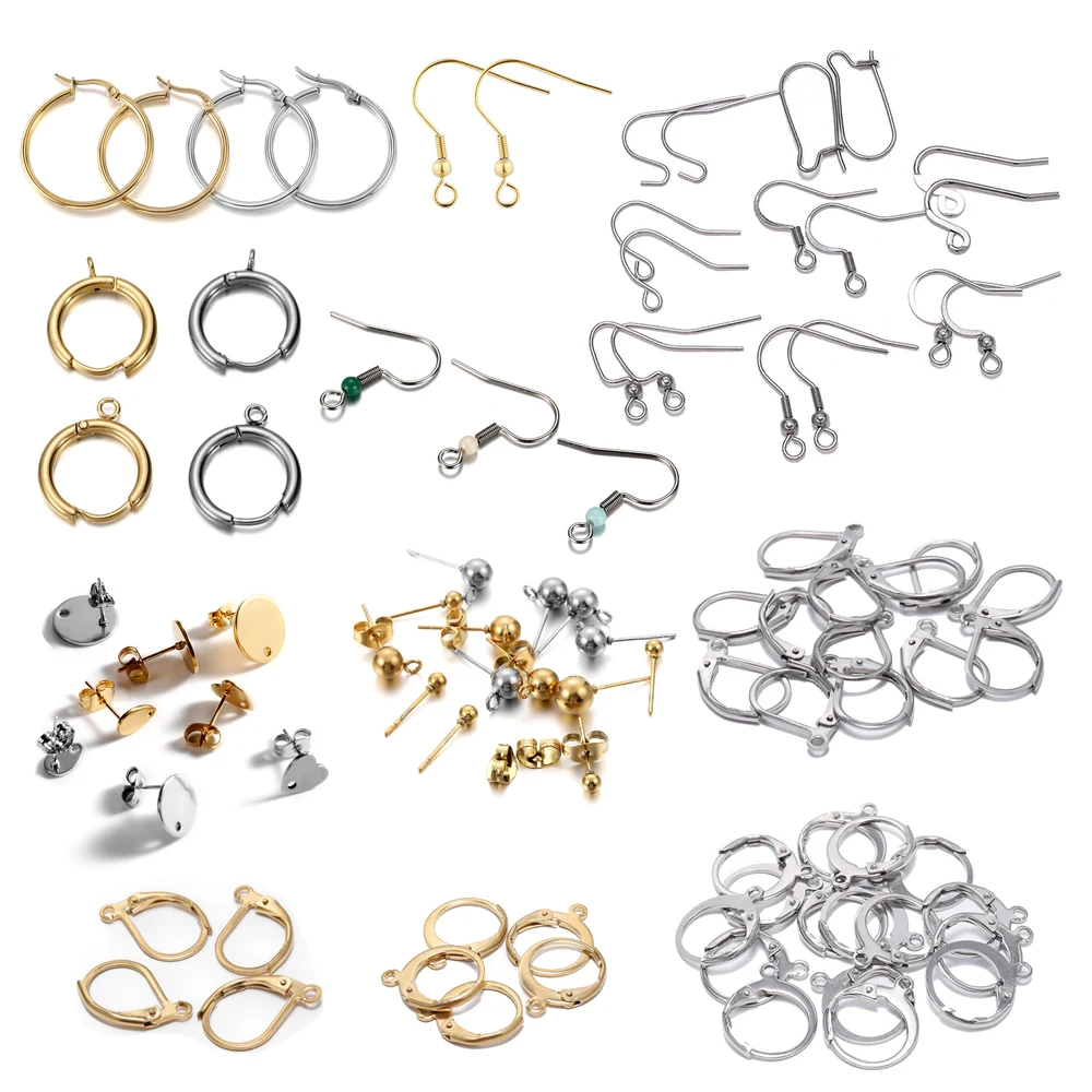 

10/20/50pcs Stainless Steel Jewelry French Earring Hooks Findings Not Allergic Ear Hook Earrings Clasps For DIY Jewelry Making