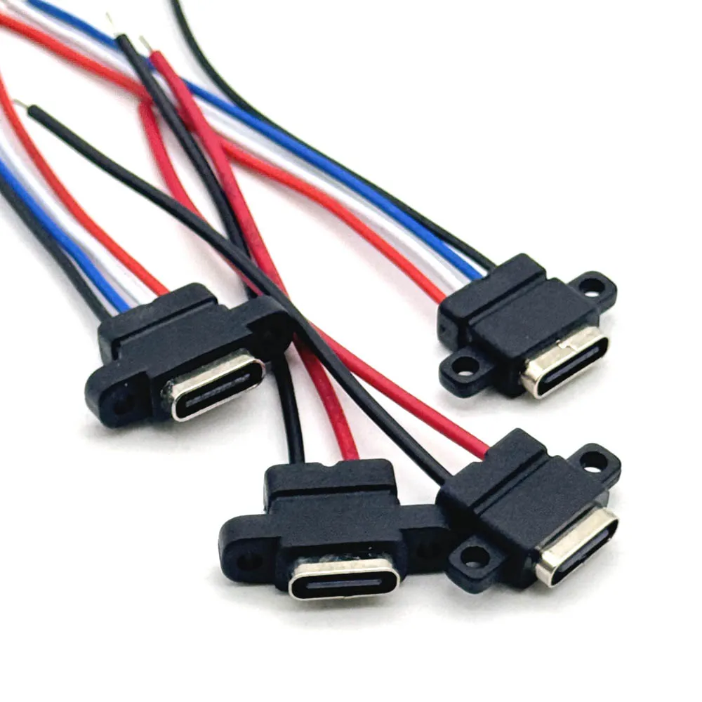 USB Type C Waterproof Connector Type-C With Rubber Ring