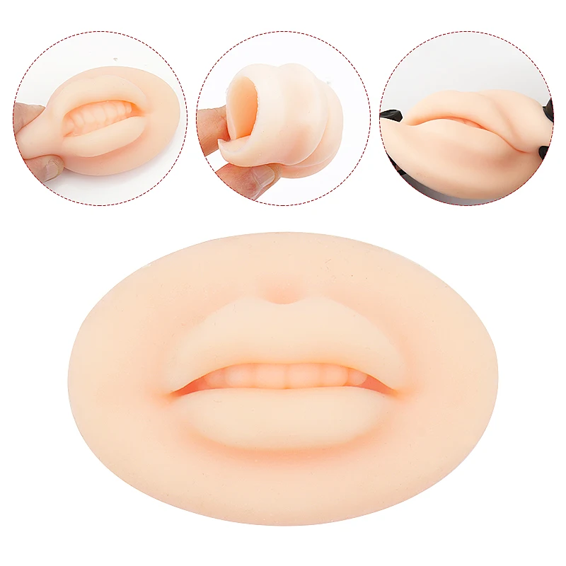 Silicone Lip 3D Skin Model  Practice Soft Thicken Lip Open Mould Mold Tattoo Accessories Makeup Permanent Tools crystal epoxy resin mold energy symbol runes letter word model silicone mould