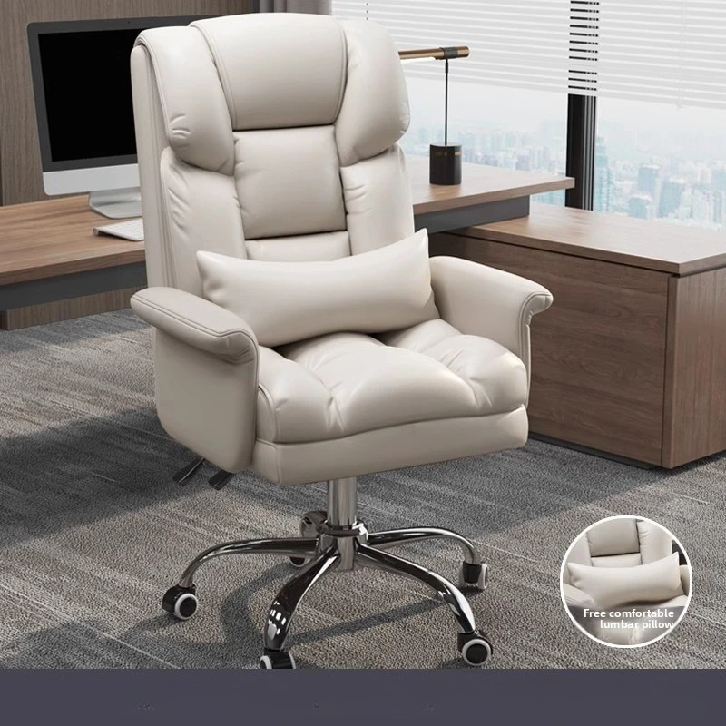Sedia da Ufficio Direzionale in Pelle Ergonomica Reclinabile per Postazioni di Lavoro Domestiche con Schienale Completamente Regolabile - immagine 5