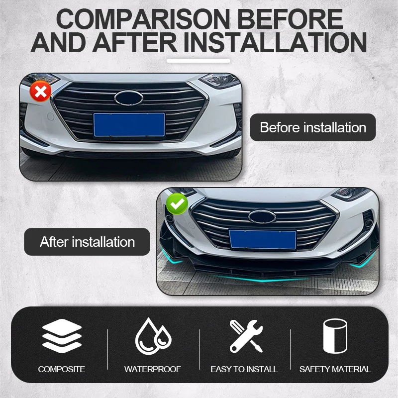 4/5PCS Universal Car Front Blade Bumper Lip Body Kit Spoiler Splitter Carbon Fiber Bumper Canard Lip Splitter For BMW For Tesla car bumper spoiler bumper lip bumper lip decoration front bumper decoration front bumper cover
