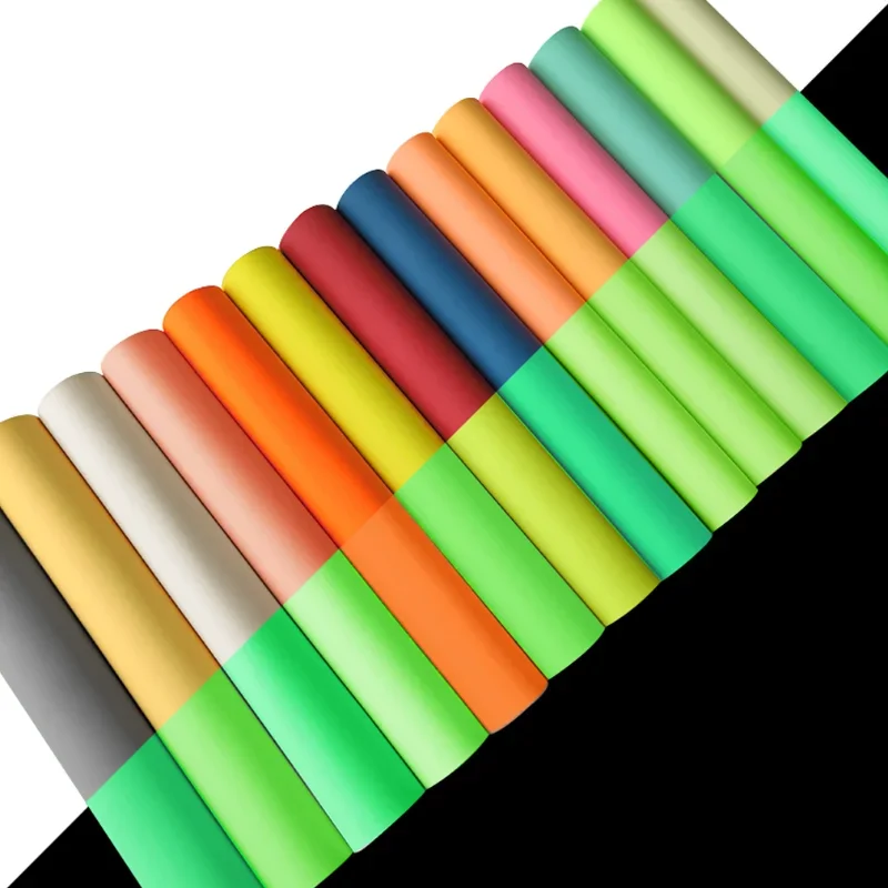 

Glow in the Dark Fabric Solid color PU Faux Leather Roll Luminous fluorescent for Making Shoe Bag Decoration Hair Bow Crafts