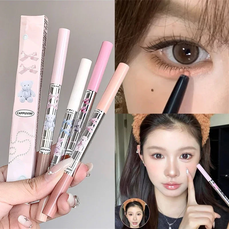 Double-head Lying Silkworm Pencil 1pc Natural Non-smudge Matte Pearlescent Fine Flash Brightening Shadow Pen Highlighting Pen eyeshadow pen makeup pen