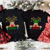 Custom Name Reindeer Matching Christmas Family Shirt Graphic Tees for Family Personalized Holiday Xmas Dad Mom and Me Shirts 3