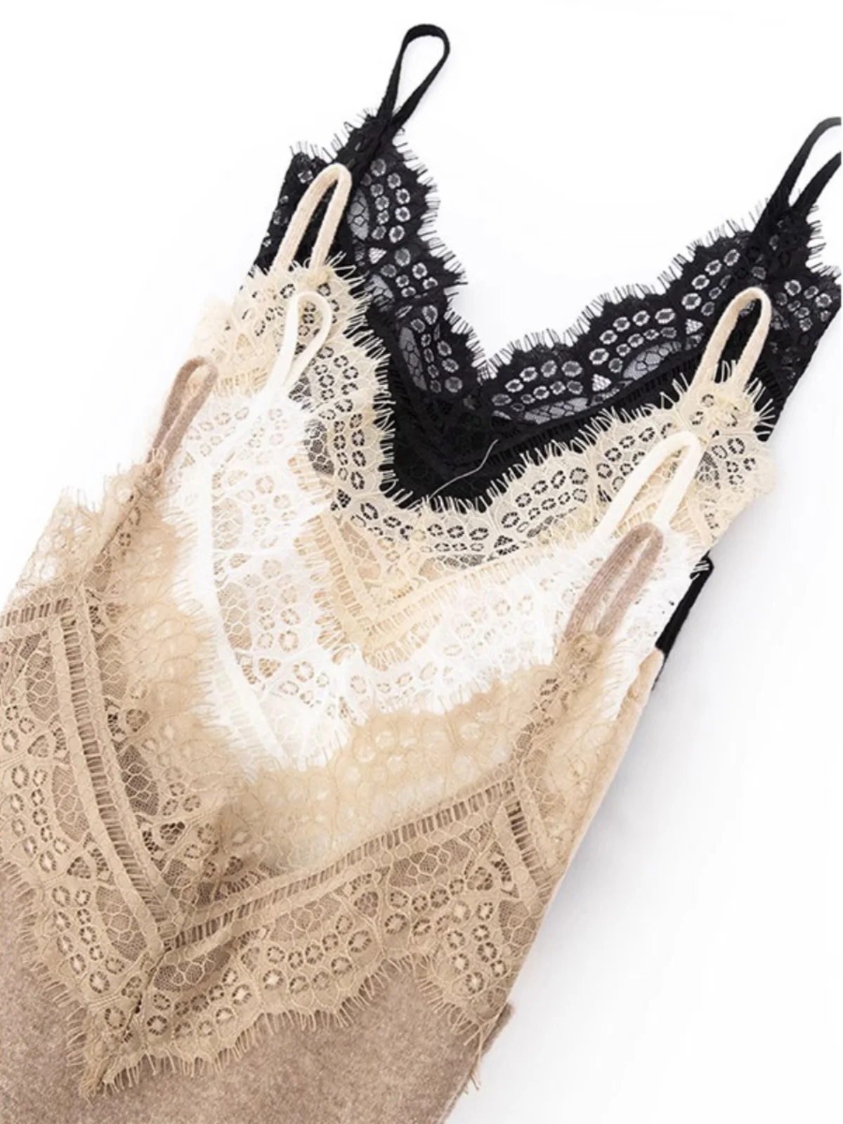 Women's Lace Trim ter Vest Ice Silk Knitted Svel Top Outerwear Suit Inner Match Beautiful Ba ort Sle Daily Wear