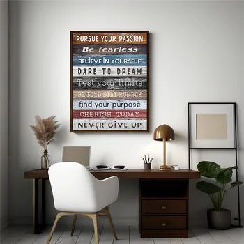 Inspirational Office Wall Decor Painting Abstract Never Give Up Canvas Wall Art Poster per la camera da letto soggiorno Classroom Decor