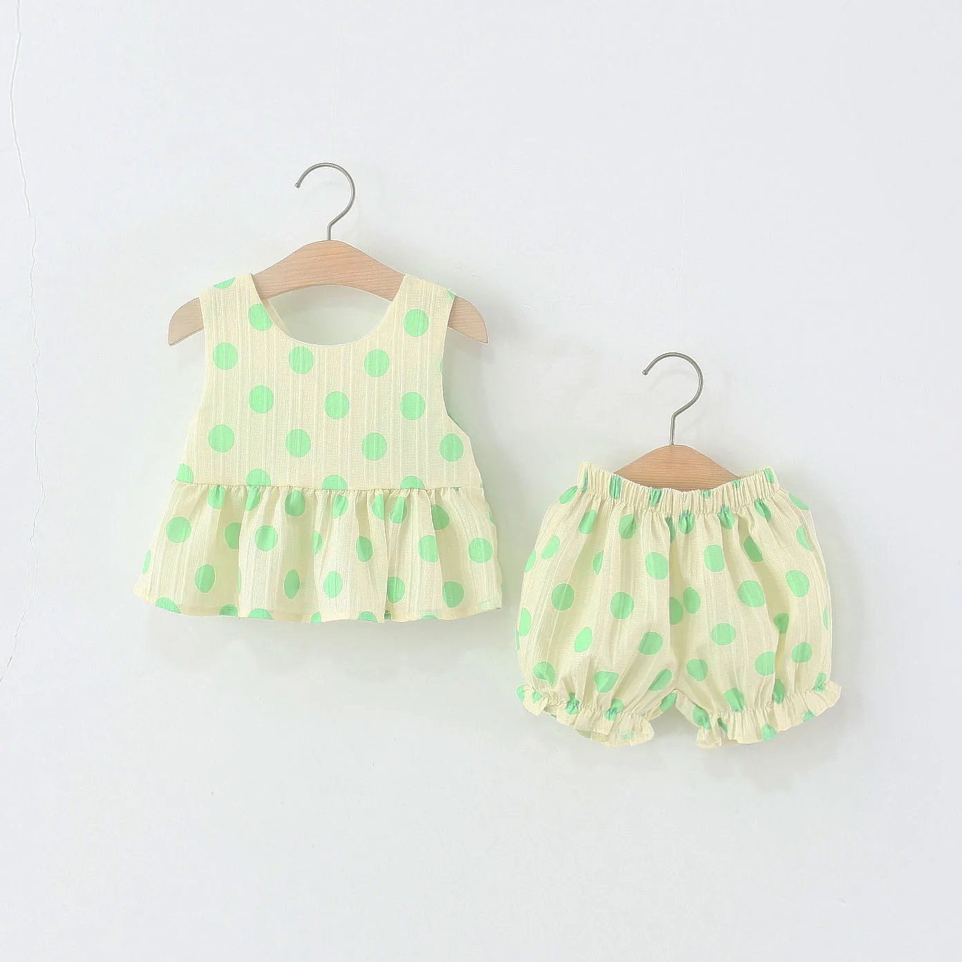 Summer Baby Girls Dot Print Vest and Shorts Set