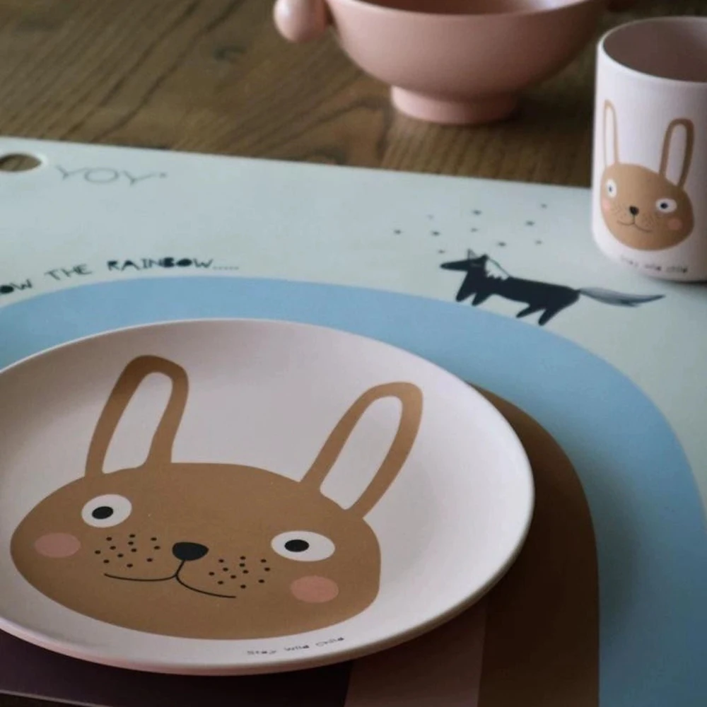 Dining Dish 20CM Bamboo Fiber for Salad Dessert Cake Fruit